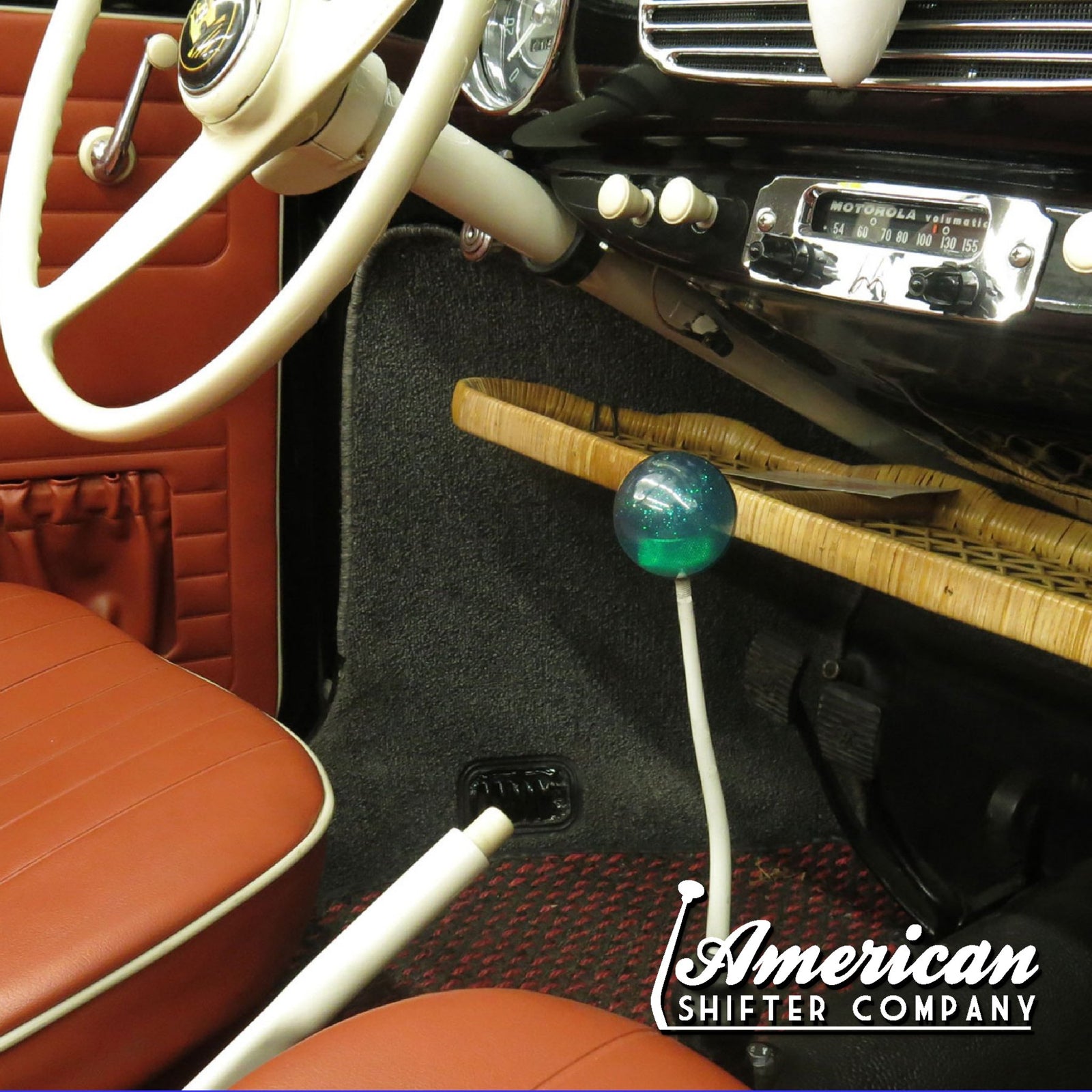 Green Spider Translucent Metal Flake Old Skool Retro Vintage Style Shift Knob