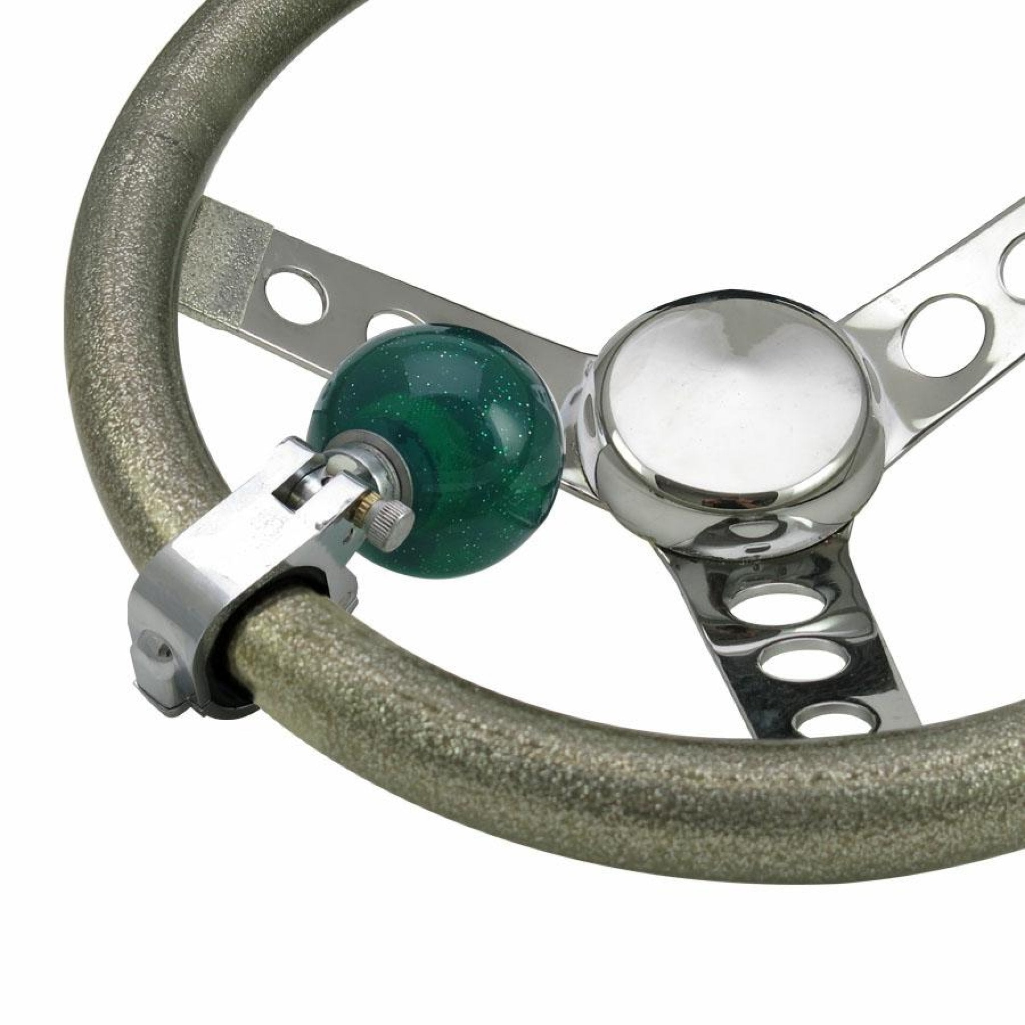 Green Spider Web Old Skool Round Metal Flake 2 Position Suicide Brody Knob