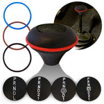 Black Nostalgic Custom Shift Knob with 4 Color O-Ring Options - Adjustable Push Button