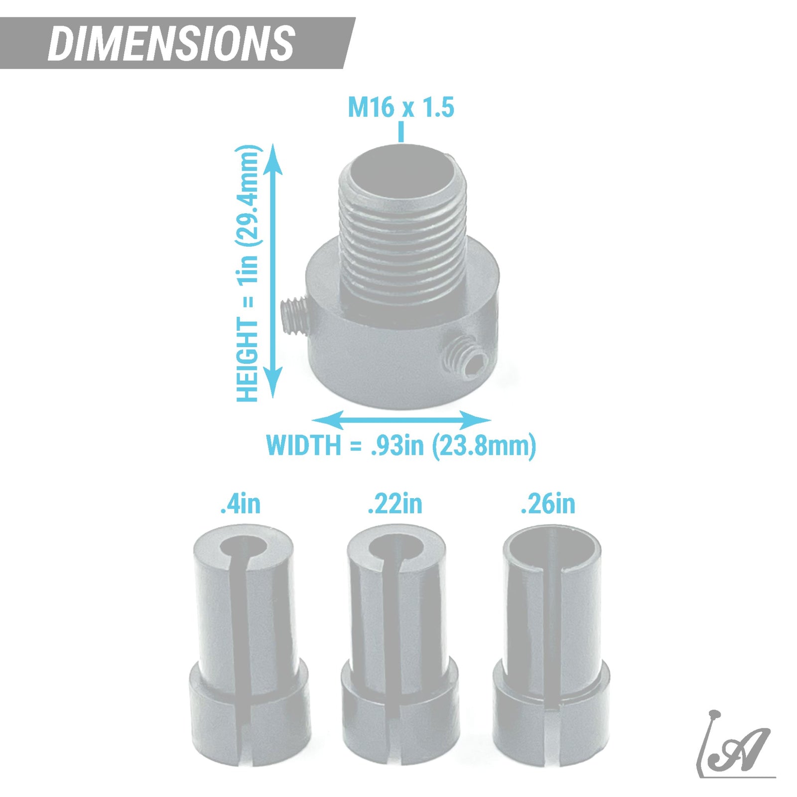 2020-Present Peugeot Landtrek Shift Knob Adapter with Set Screws For Thread-less Shift Arm M16 x 1.5