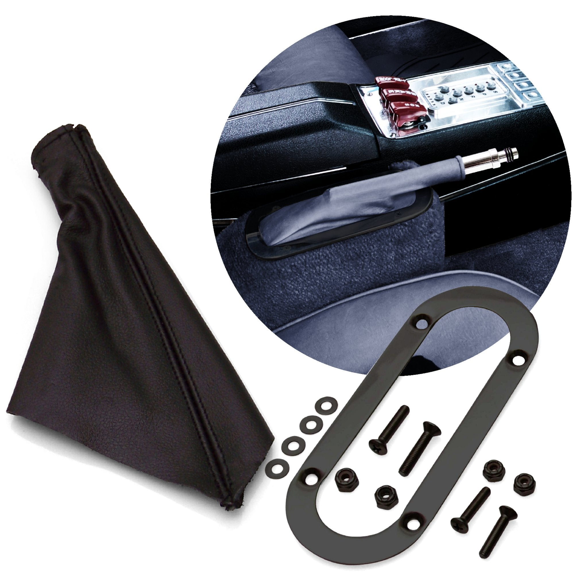Horizontal Shift or Emergency Brake Boot with Oval Beauty Trim Ring