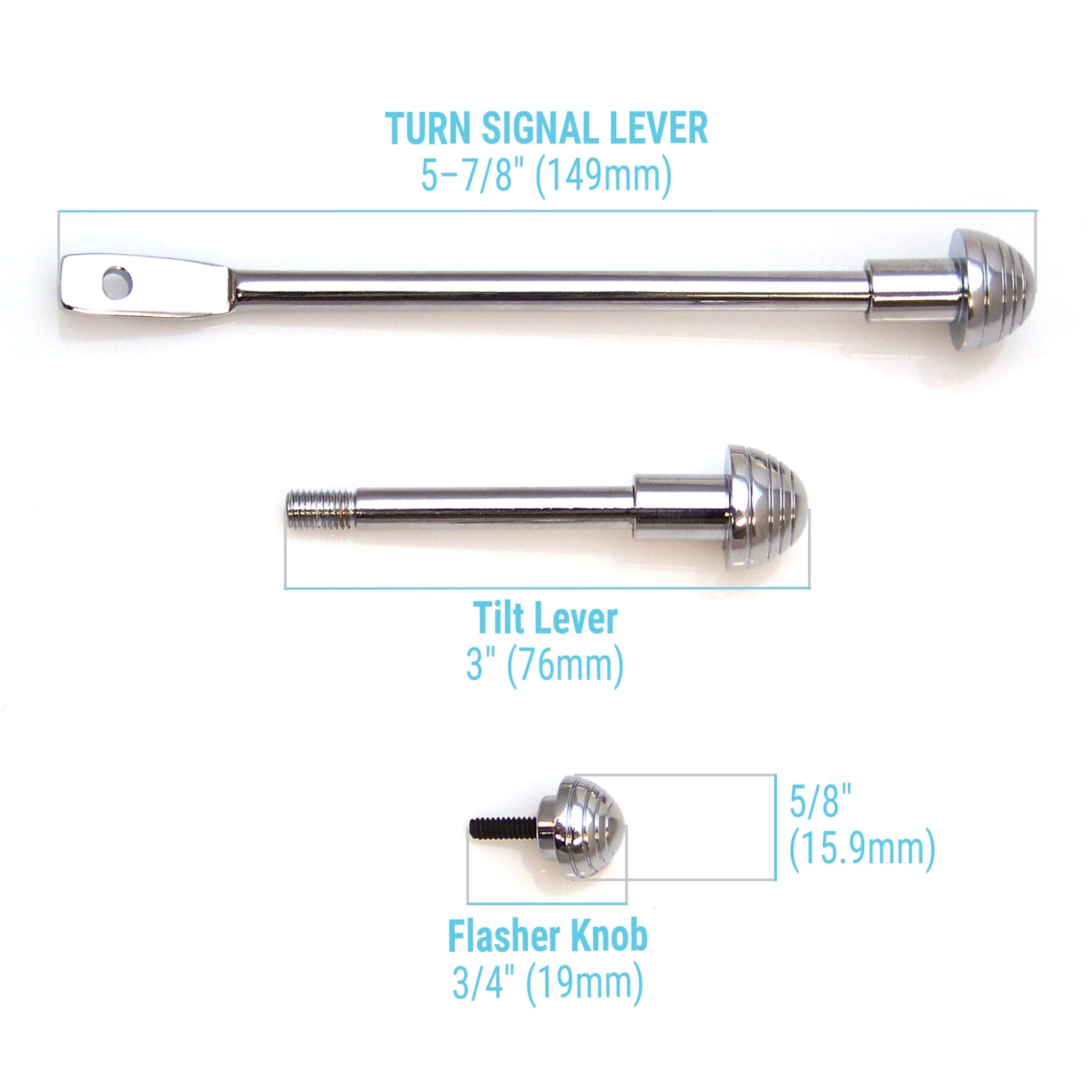 Early GM Billet Aluminum Mushroom Column Shifter Dress Up Kit - Levers & Knob