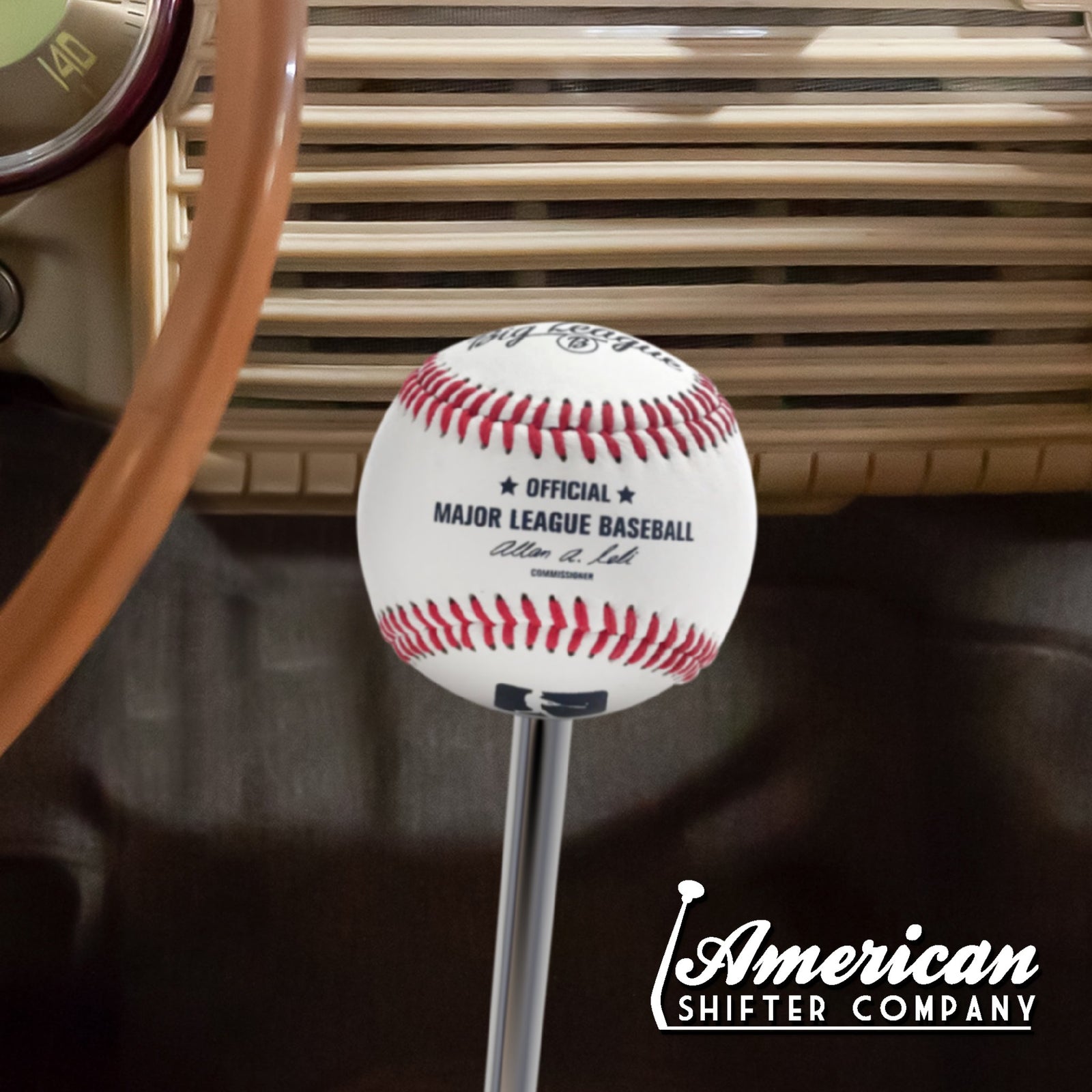 Official Big League Baseball Transmission Gear Shift Knob with Insert