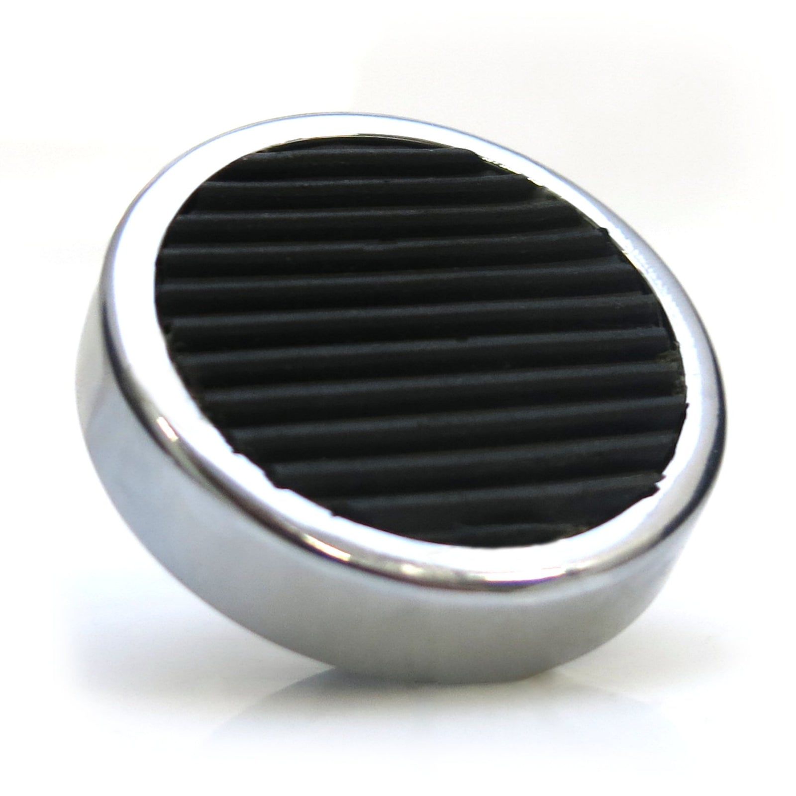 Chrome Floor Mount Round Billet Pedal Pad and Dimmer Switch Non-Slip Rubber 12V