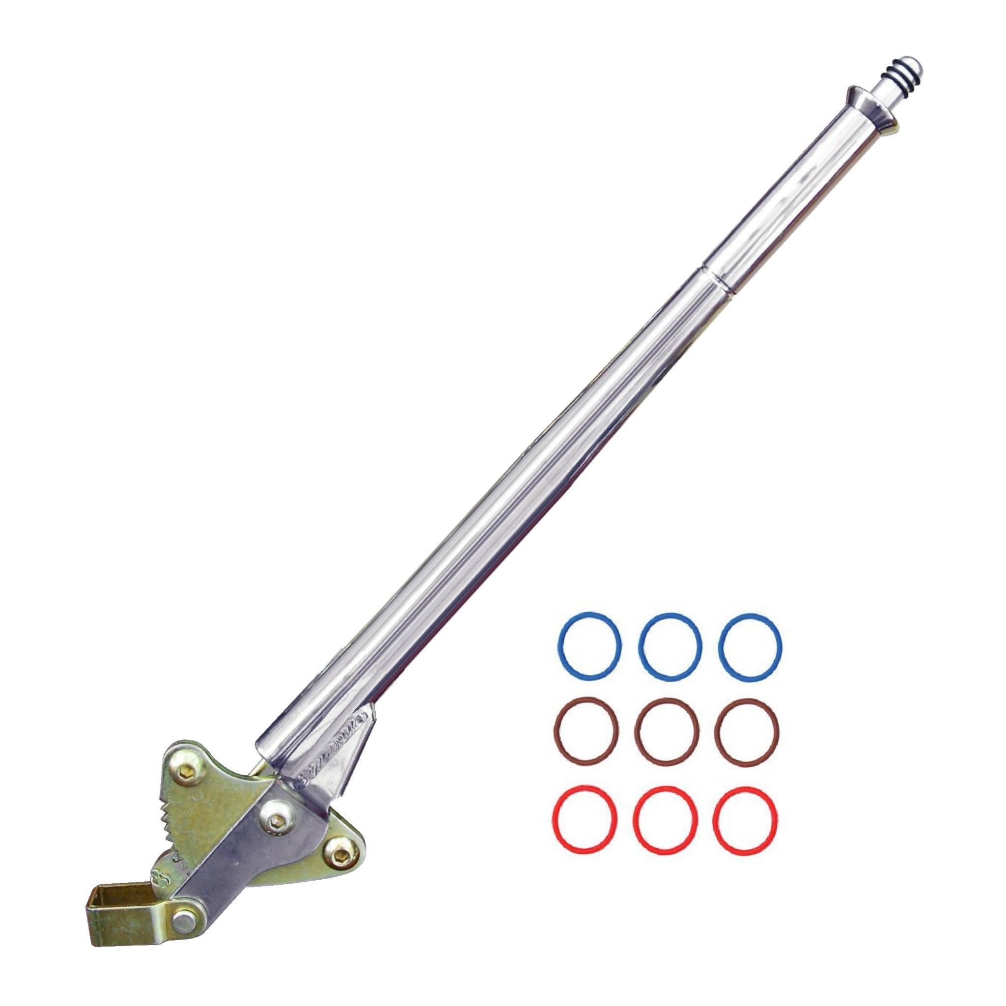 Chrome Transmission Mount Vertical Emergency Hand Brake 16in Handle - Heavy-Duty