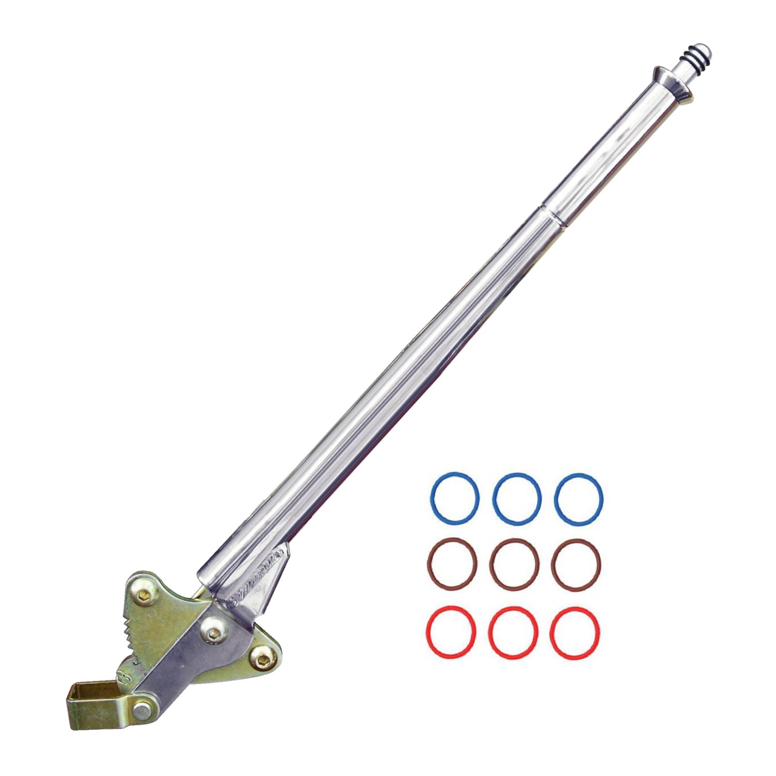 Chrome Transmission Mount Vertical Emergency Hand Brake 16in Handle - Heavy-Duty