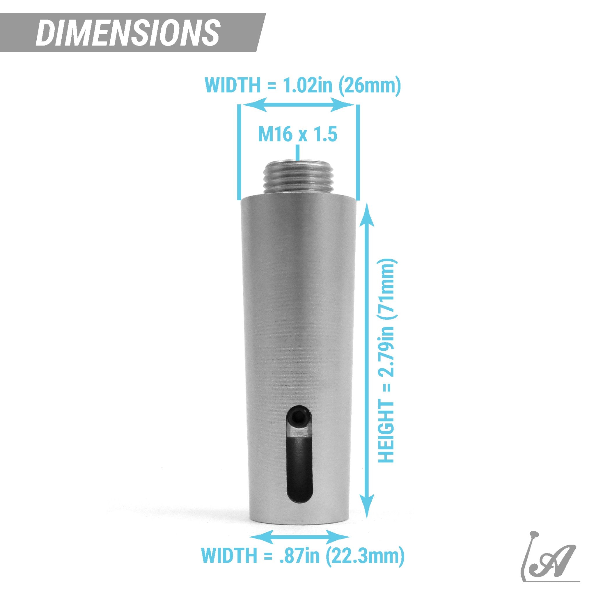 Automatic Transmission Shift Knob Adapter Silver Anodized Billet Aluminum Alloy