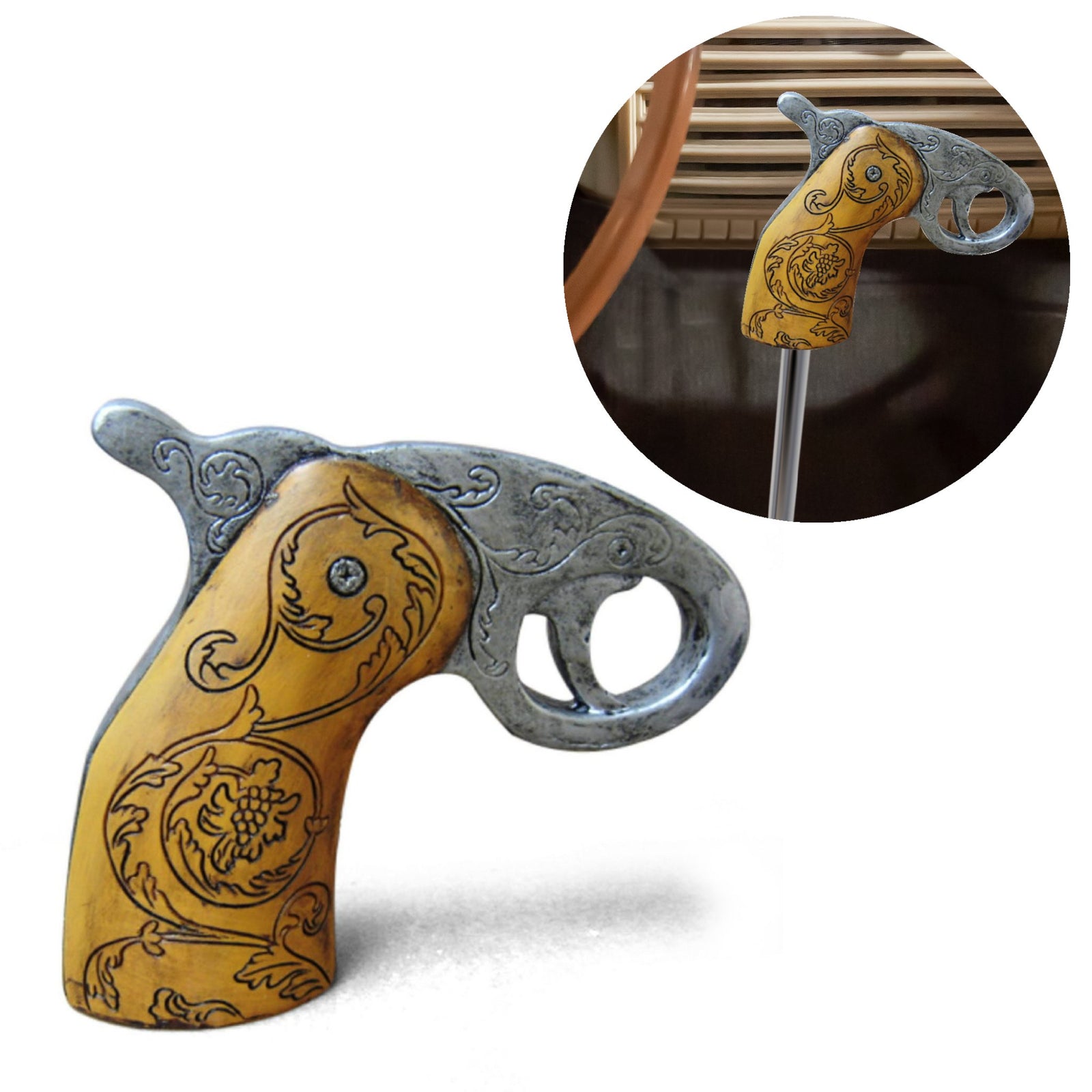 Quick Draw Pistol Grip Custom Shift Knob Handcrafted Limited Edition Hot Rod Gun
