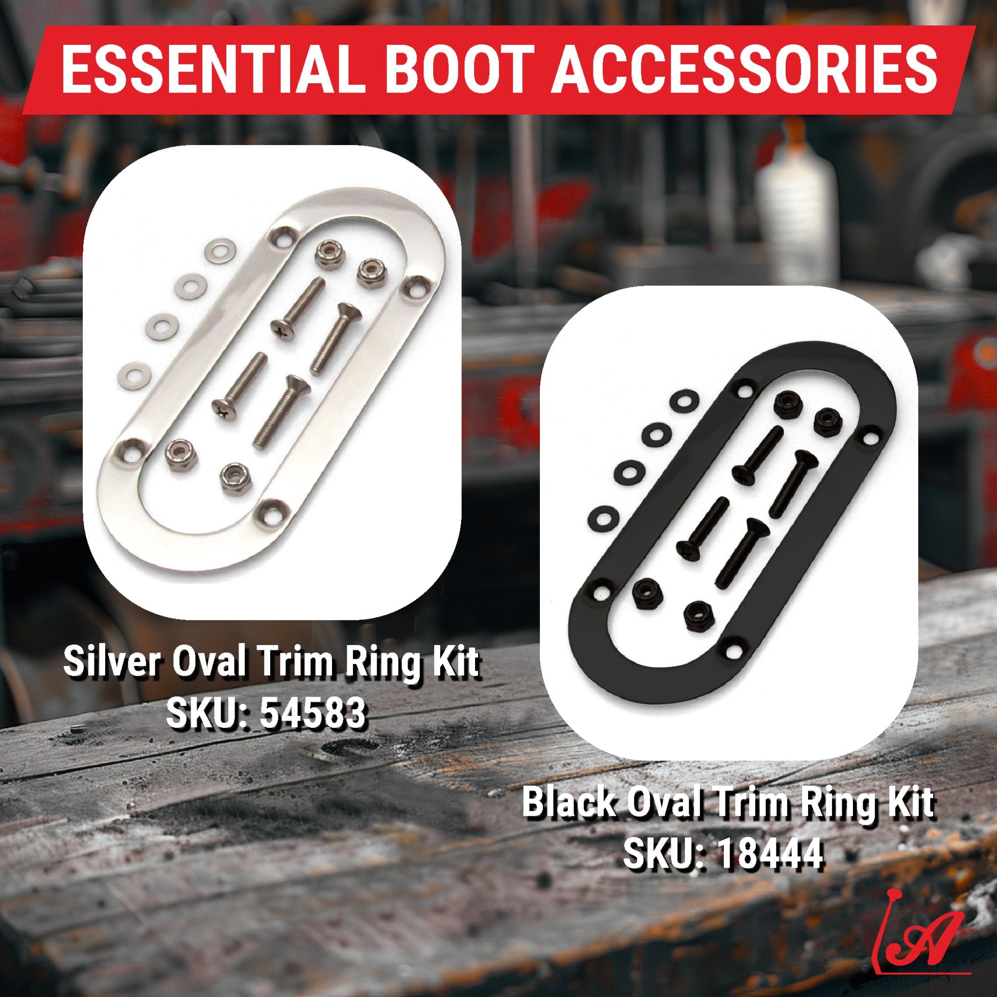Oval Shift Boot Trim Beauty Ring with Mounting Hardware for Floor Shifters & Emergency Brakes