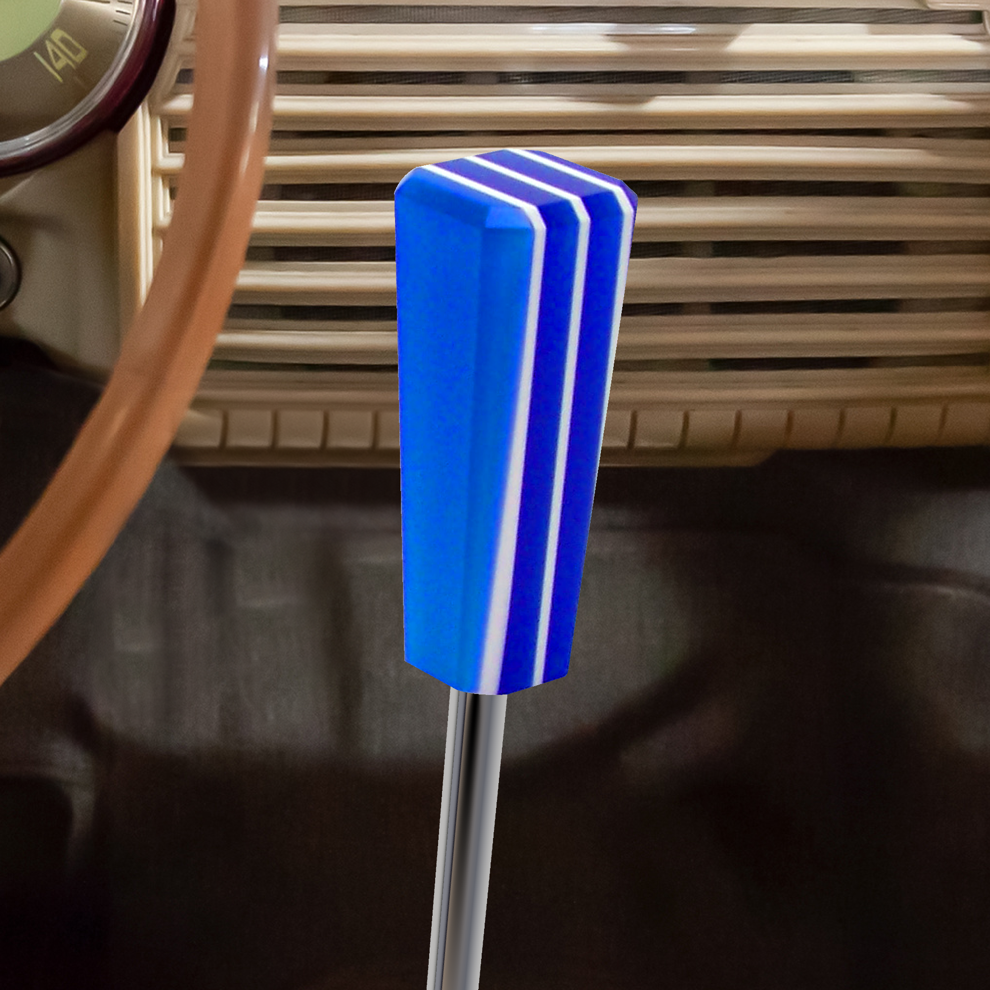 Blue Stripe Stix Translucent Custom Shift Knob Stick Candy-Like Look - Beer Tap