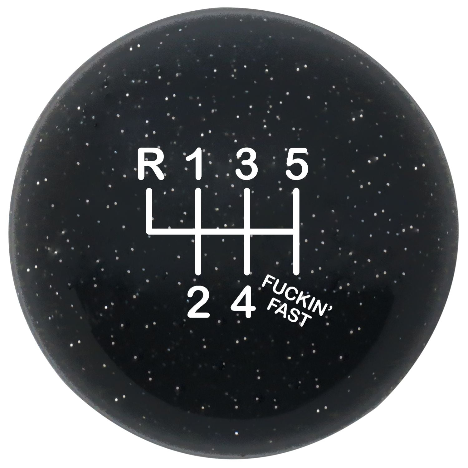 Custom Printed Translucent Metal Flake Sparkle Retro Vintage Round Shift Knob with 16mm x 1.5 Insert 253