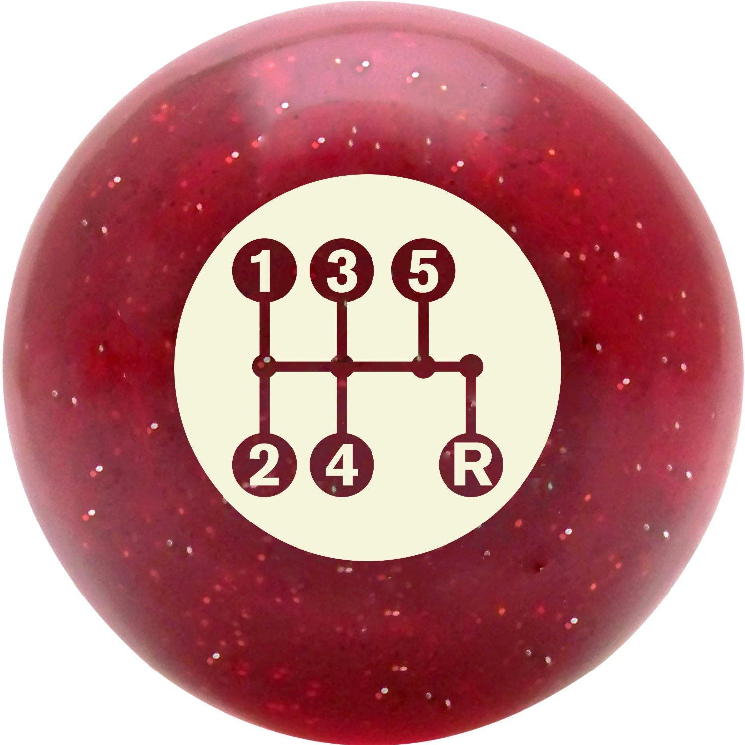 Custom Printed Translucent Metal Flake Sparkle Retro Vintage Round Shift Knob with 16mm x 1.5 Insert 374