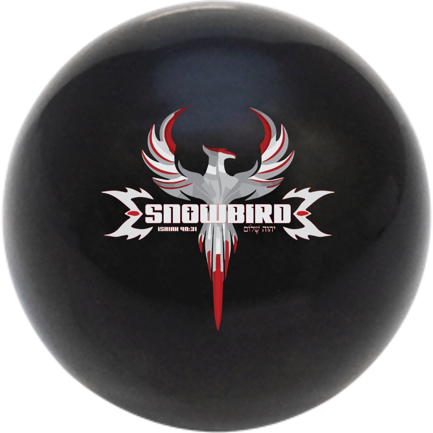 Custom Printed Solid Billiard Pool Cue Ball Shift Knob with Steel M16 x 1.5 Insert 296
