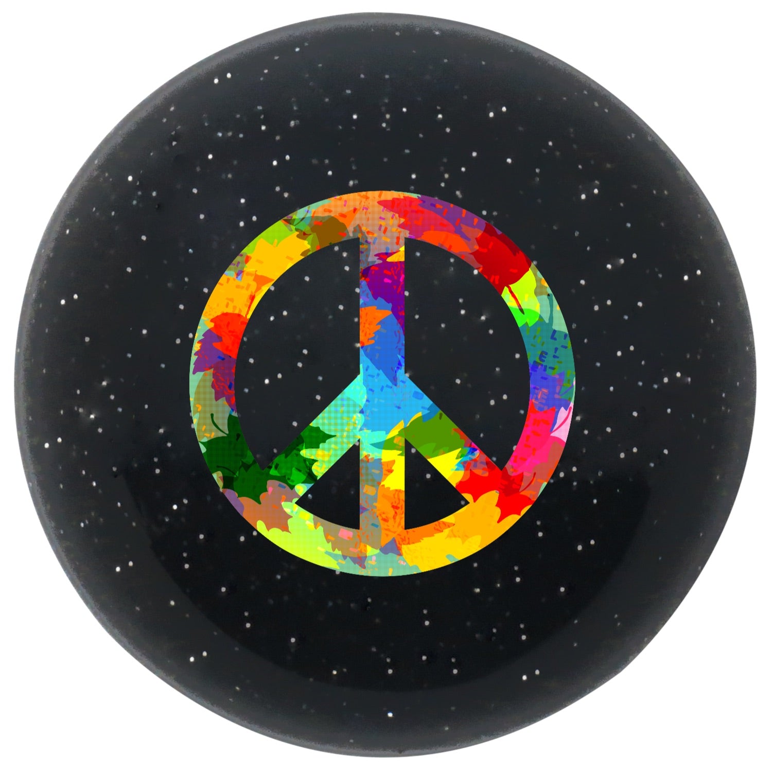 Custom Printed Translucent Metal Flake Sparkle Retro Vintage Round Shift Knob with 16mm x 1.5 Insert 273