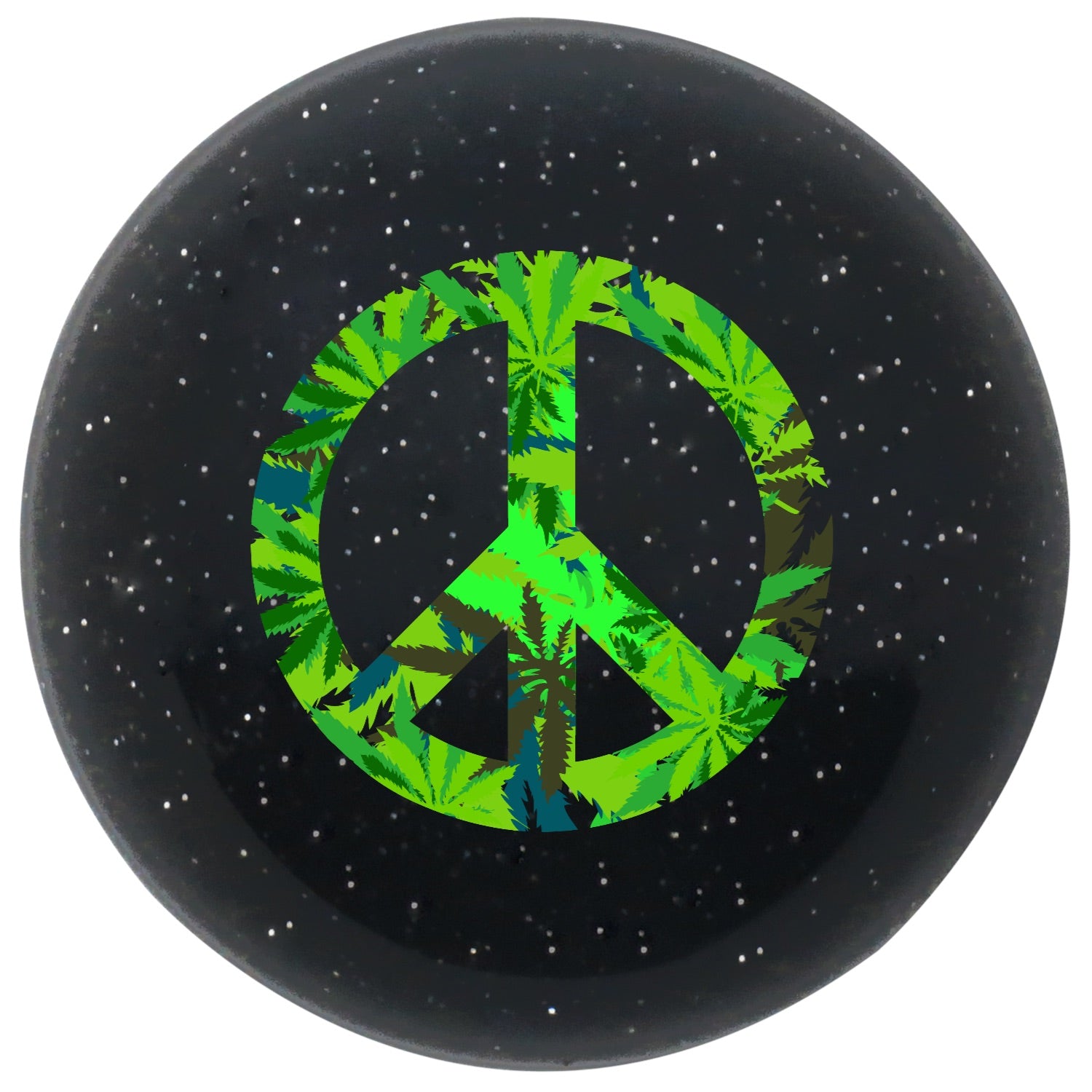 Custom Printed Translucent Metal Flake Sparkle Retro Vintage Round Shift Knob with 16mm x 1.5 Insert 263