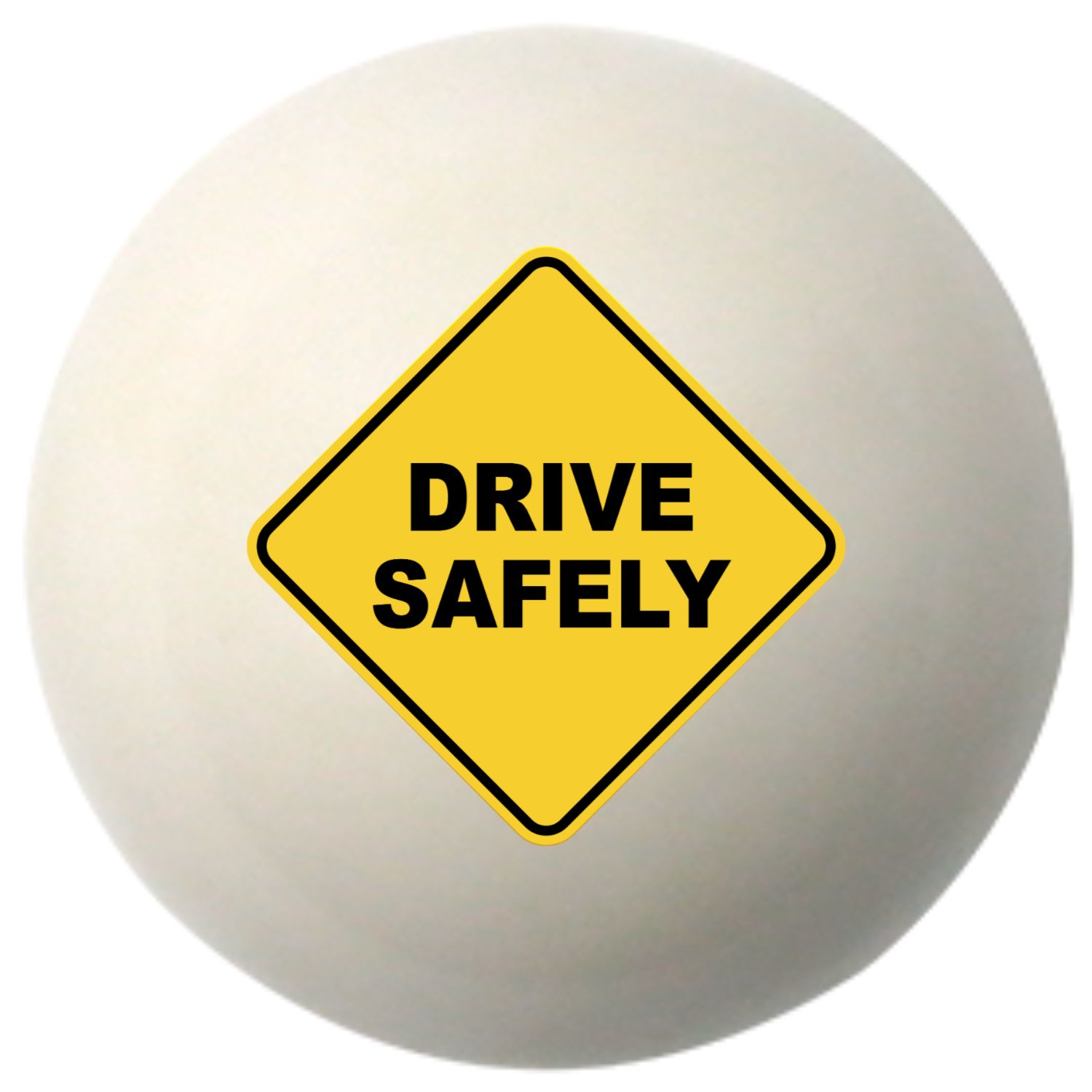 Custom Printed Yellow Drive Safely Sign Solid Billiard Pool Cue Ball Shift Knob with Steel M16 x 1.5 Insert 505