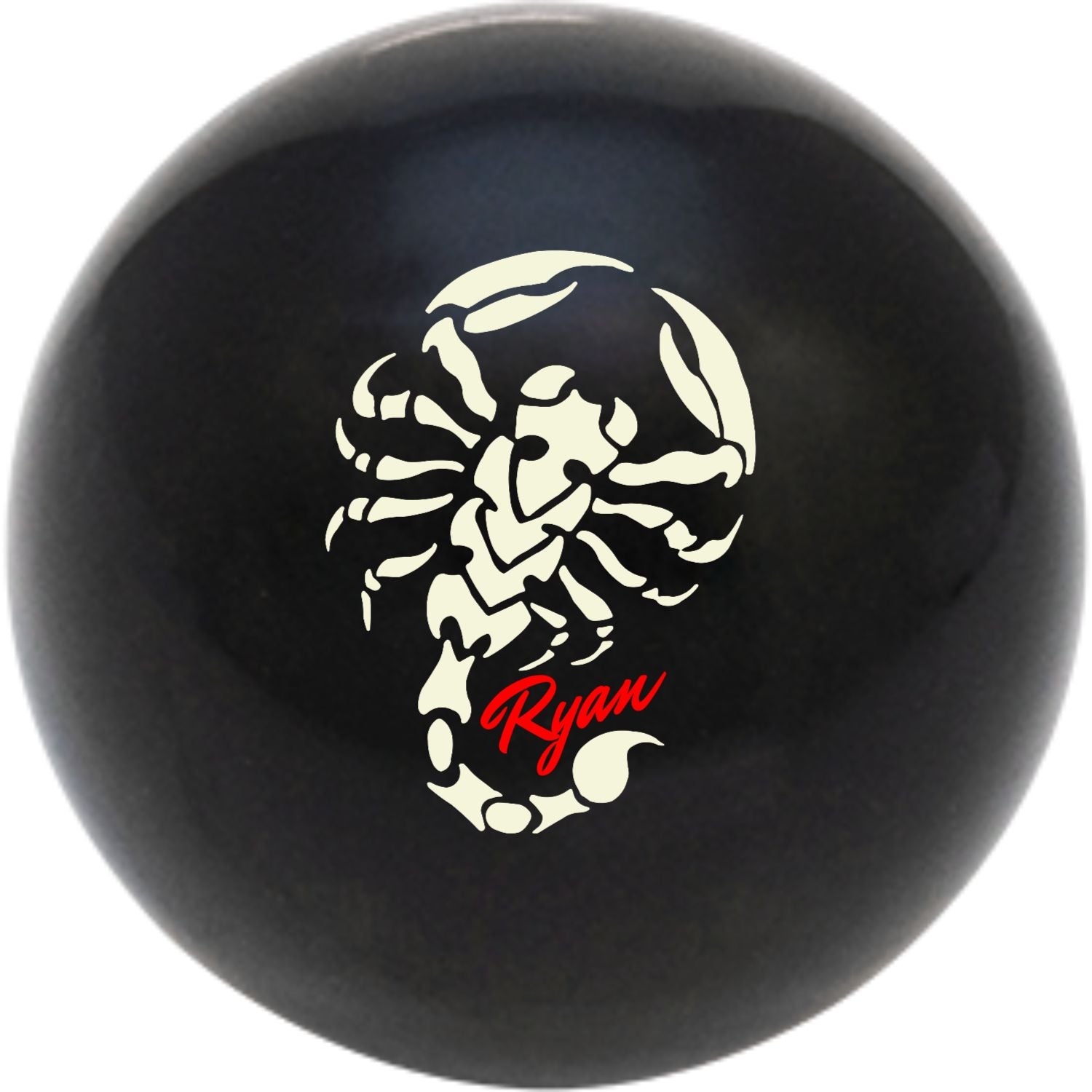 Custom Printed Solid Billiard Pool Cue Ball Shift Knob with Steel M16 x 1.5 Insert 260